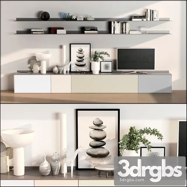 Set TV Wall 6 3D Model Download