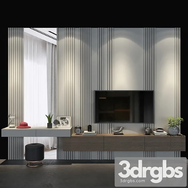 Set TV Wall 64 3D Model Download