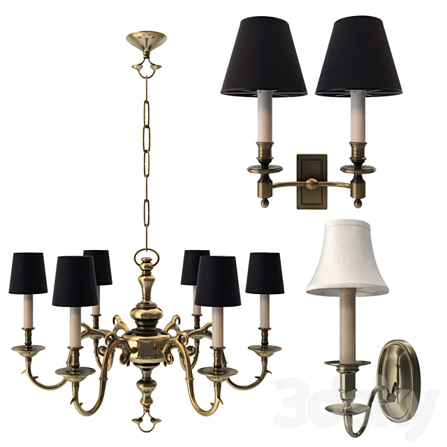 Set Visual Comfort fixtures 3D Model Set Visual Comfort fixtures 3D Model