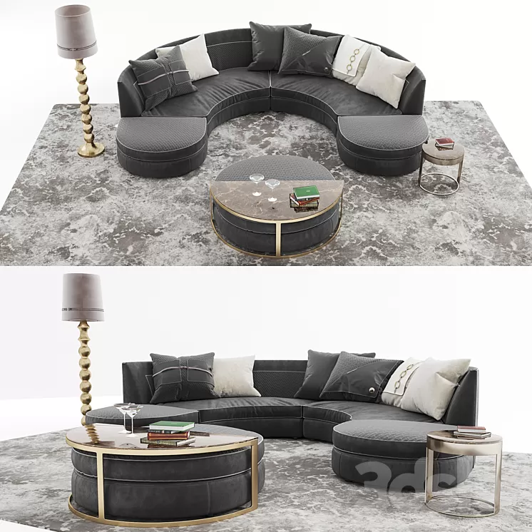 Set Vittoria Frigerio Sofa Borromeo 3D Model Set Vittoria Frigerio Sofa Borromeo 3D Model