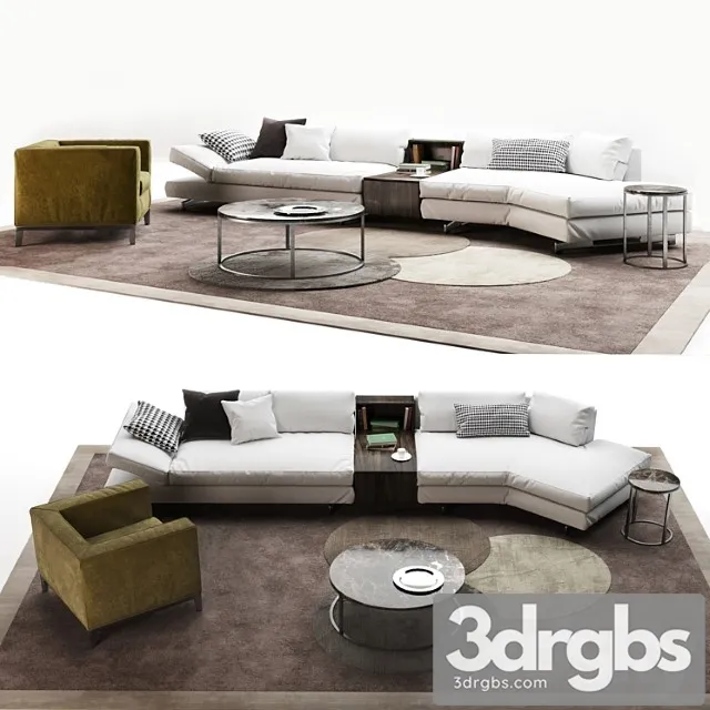 Set vittoria frigerio sofa davis 2 3D Model Download