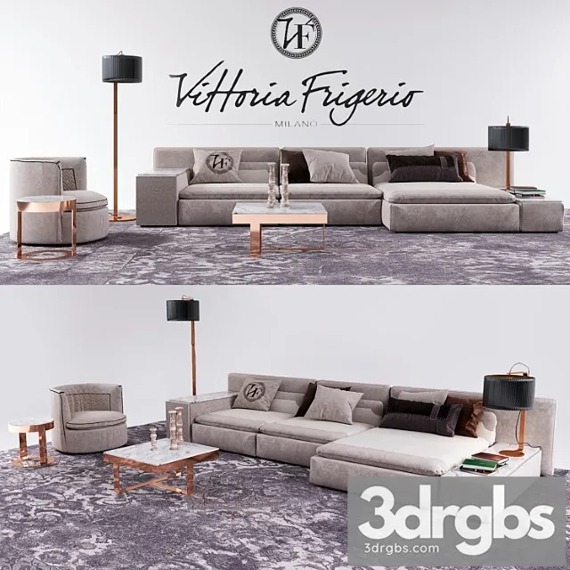 Set vittoria frigerio sofa serbelonni 2 3D Model Download