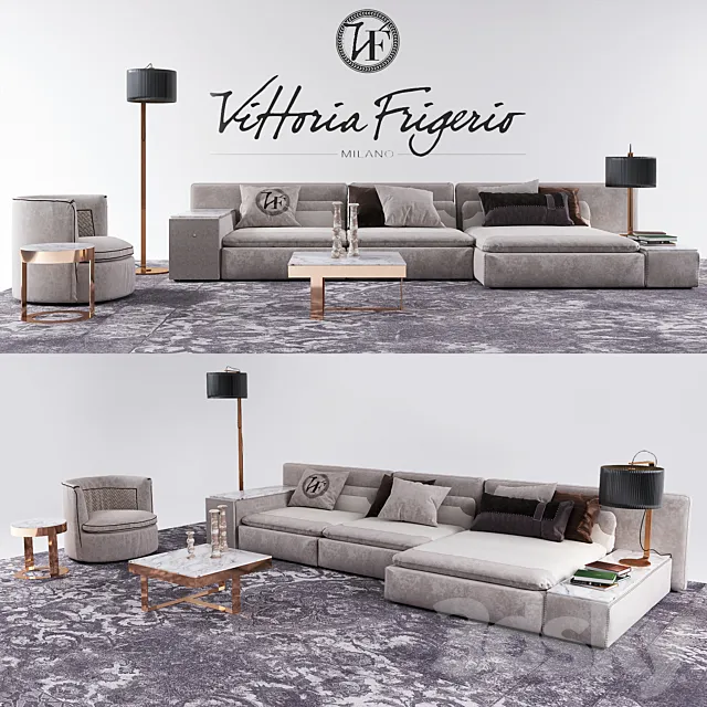 Set Vittoria Frigerio Sofa Serbelonni 3D Model Set Vittoria Frigerio Sofa Serbelonni 3D Model