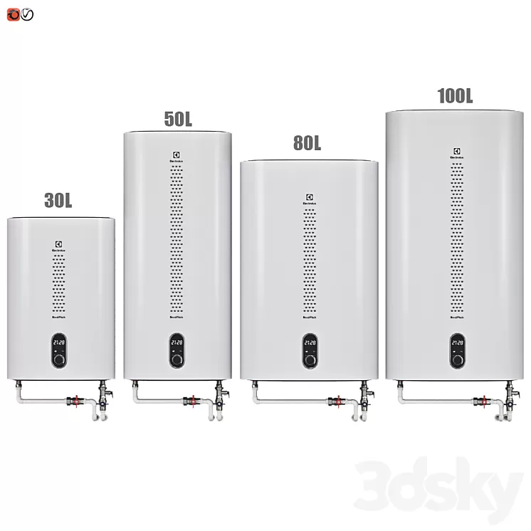 Set Water heater Electrolux EWH Royal Flash 3D Model