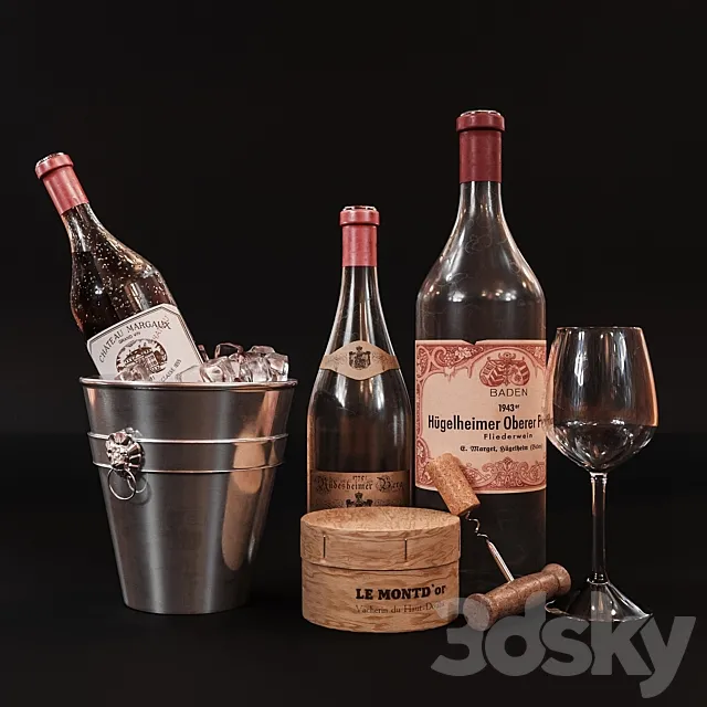 Set wine. decorative 3DModel