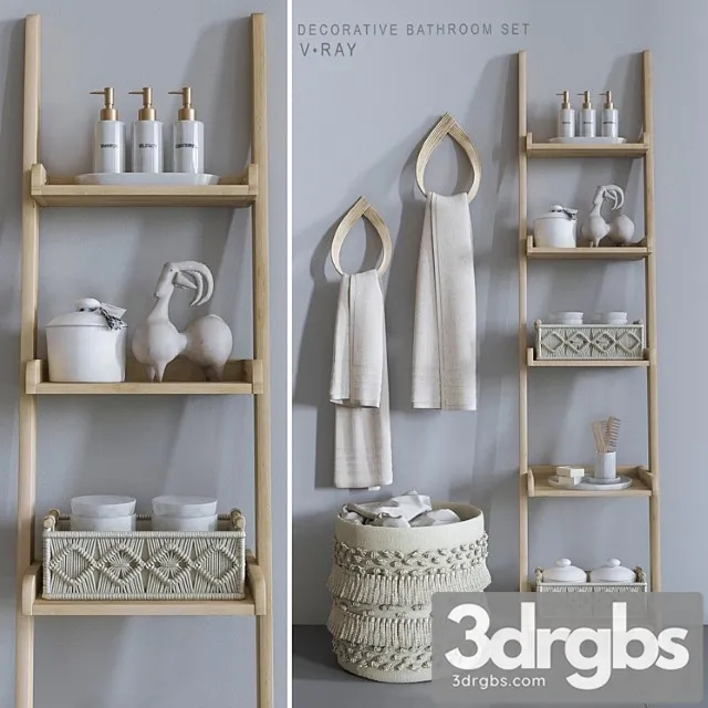 Set with macrame baskets – vray