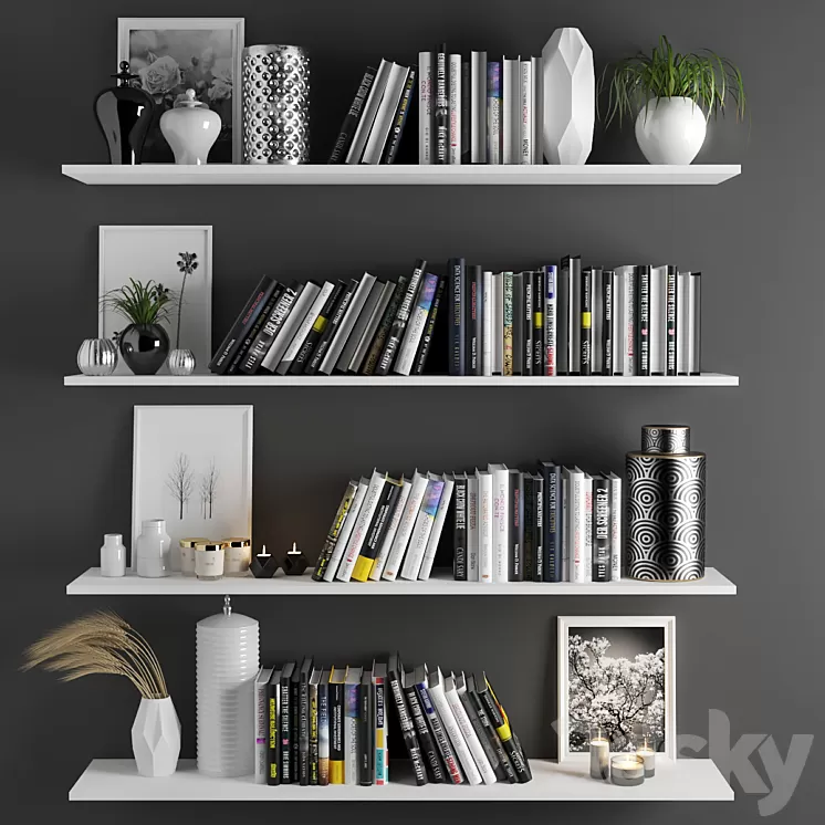 set1101 -book shelve 3D Model