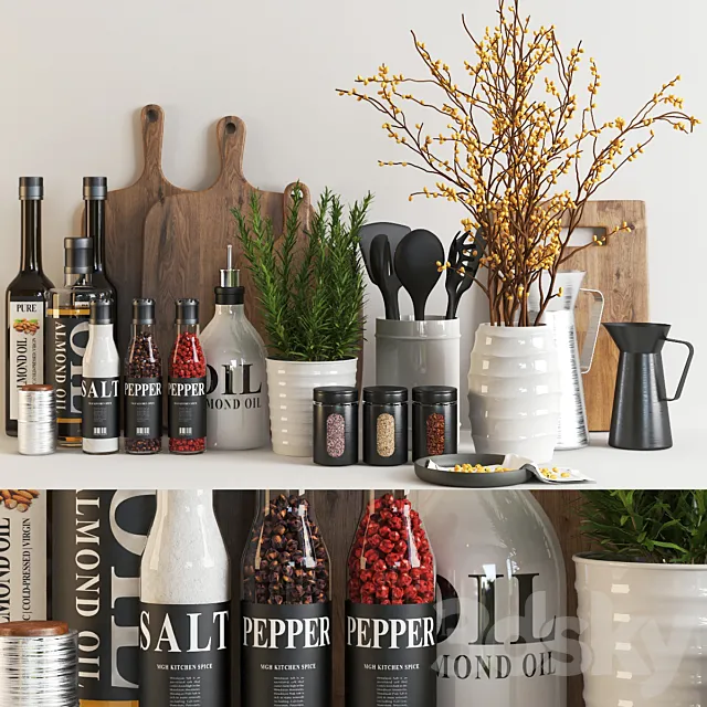 set1207 -kitchen yellow 3D Model