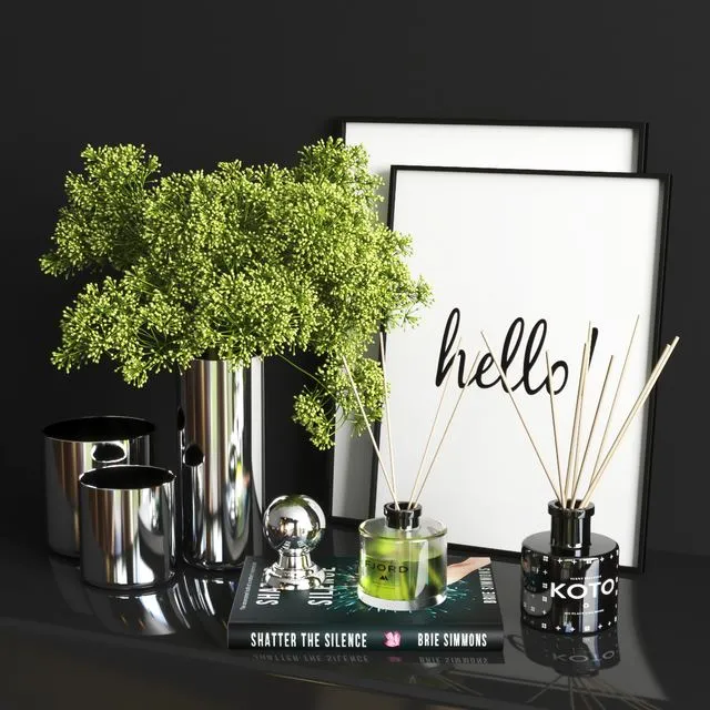 set1214 -green and steel 3D Model