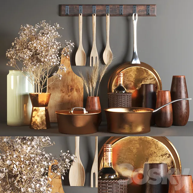 set135 -rustic kitchen set 3D Model