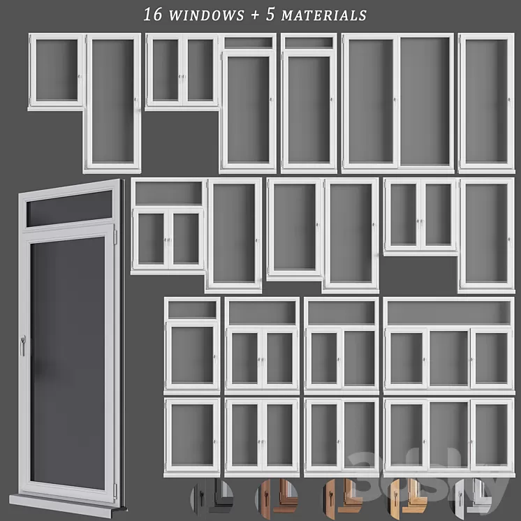 set__plastic_windows 3D Model Free Download