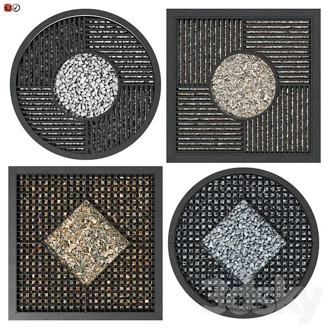 Set_barrel grids for wood_03 3D Model Set_barrel grids for wood_03 3D Model