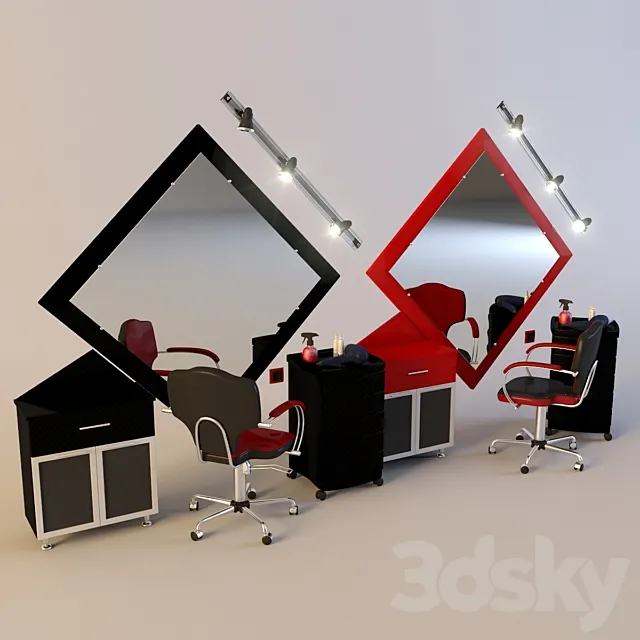 Set_For_Parikmaher 3D Model