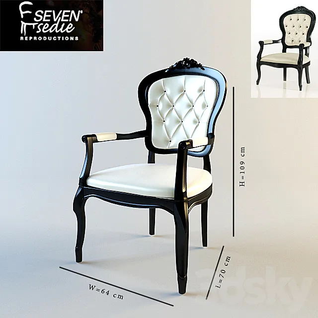 Seven Sedie 3D Model Seven Sedie 3D Model
