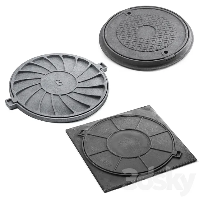 Sewer hatch 3D Model Sewer hatch 3D Model