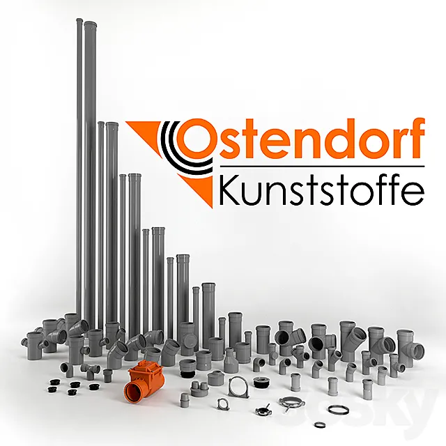 Sewerage – sewerage Ostendorf HT-DN50 _ DN110 3D Model Sewerage – sewerage Ostendorf HT-DN50 _ DN110 3D Model