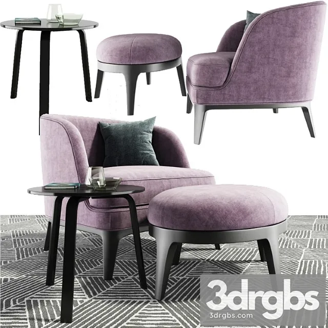 Seychelles wood trim armchair set 3D Model Download Seychelles wood trim armchair set 3D Model Download