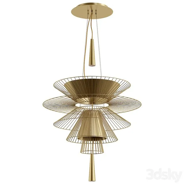 Shade Metal Chandelier 3D Model Shade Metal Chandelier 3D Model