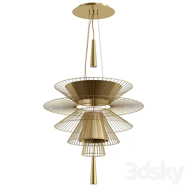 Shade Metal Chandelier 3D Model Free Download