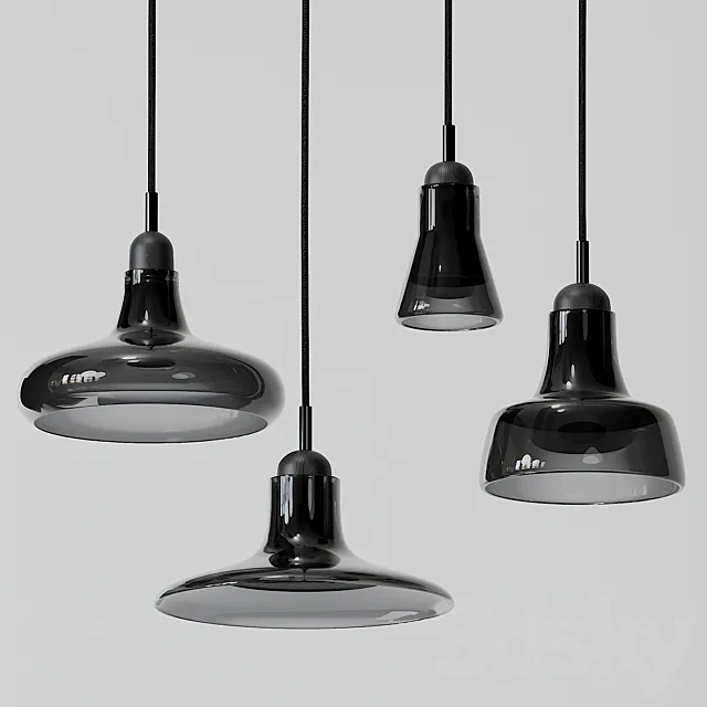 Shadow Large Pendants – Black and White 3D Model