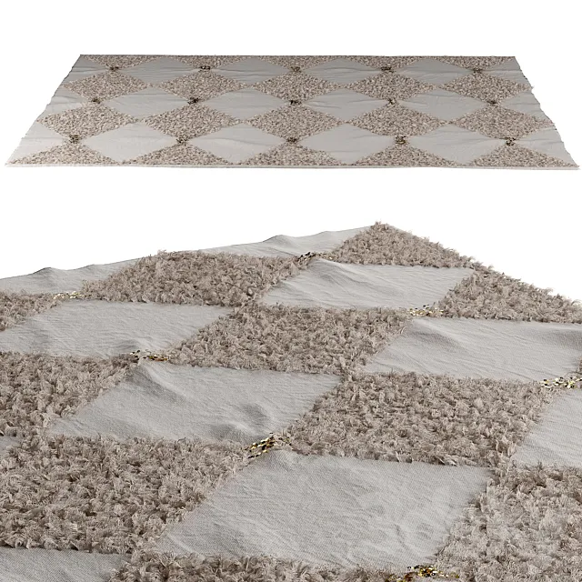 Shag Rug Creme Soft 3D Model Shag Rug Creme Soft 3D Model