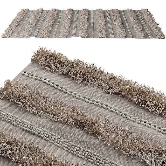 Shag rug with glitter 3D Model Shag rug with glitter 3D Model