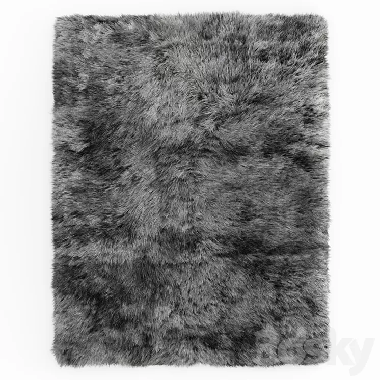 Shaggy Sheepskin Gray Rug 3D Model Shaggy Sheepskin Gray Rug 3D Model