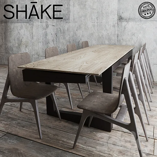 Shake Twist Table & hio chair 3D Model