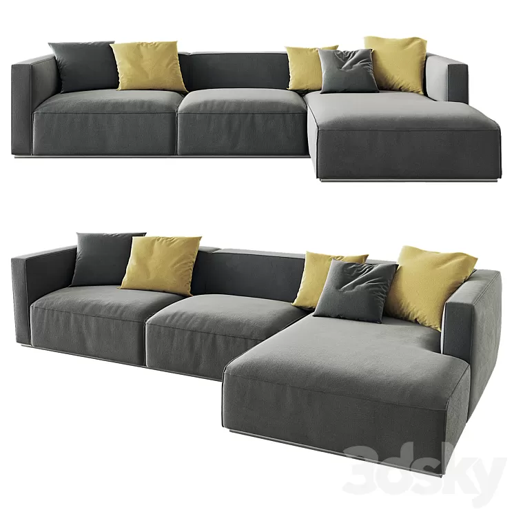 Shangai Sofa Poliform option 02 3D Model Shangai Sofa Poliform option 02 3D Model