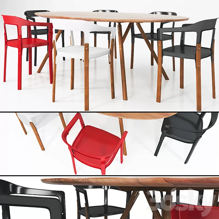 Shanghai Dining Table Set 3D Model Shanghai Dining Table Set 3D Model