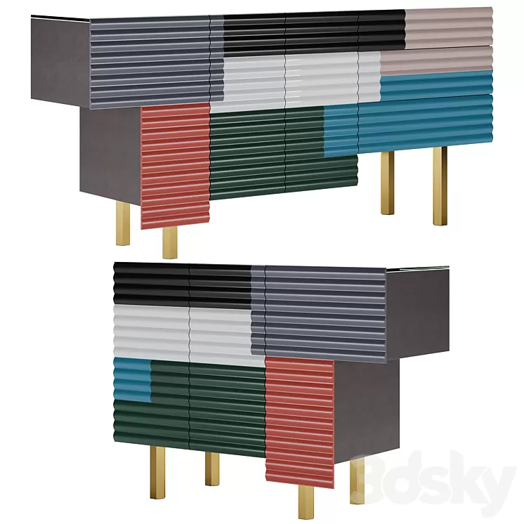 Shanty Sideboard Cabinet by BD Barcelona 3D Model Shanty Sideboard Cabinet by BD Barcelona 3D Model