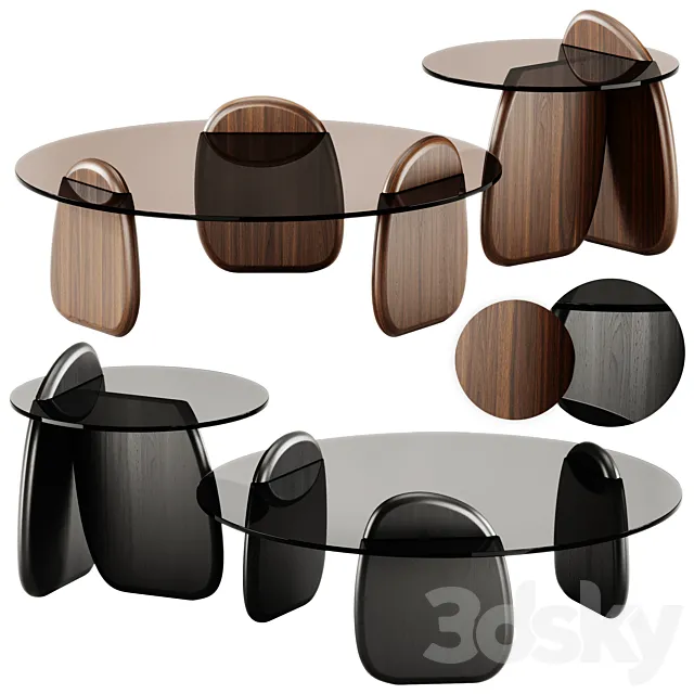 Shark Coffee Tables set by Roche Bobois 3D Model