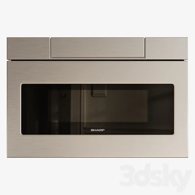 Sharp Stainless Steel Microwave Drawer (SMD2470AS) 3D Model Sharp Stainless Steel Microwave Drawer (SMD2470AS) 3D Model