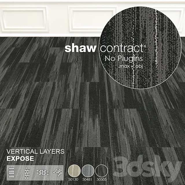 Shaw Carpet Vertical Layers Wall to Wall Floor No 1 3D Model Shaw Carpet Vertical Layers Wall to Wall Floor No 1 3D Model