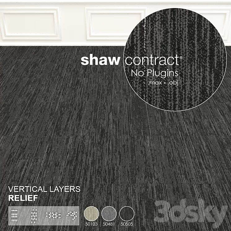 Shaw Carpet Vertical Layers Wall to Wall Floor No 3 3D Model