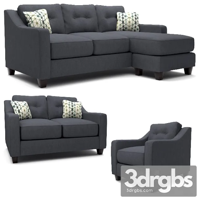 Shayla sofa chaise 2 3D Model Download