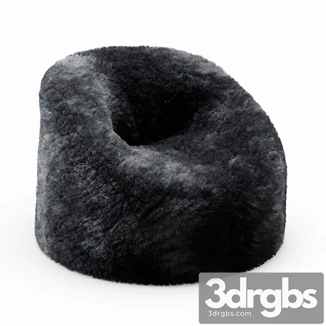 Sheepskin beanbag gray 2 3D Model Download