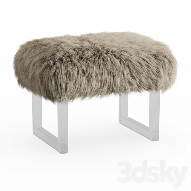 Sheepskin bench fur 3D Model Sheepskin bench fur 3D Model