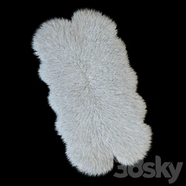 Sheepskin white Bianco 4x 3DModel Sheepskin white Bianco 4x 3DModel