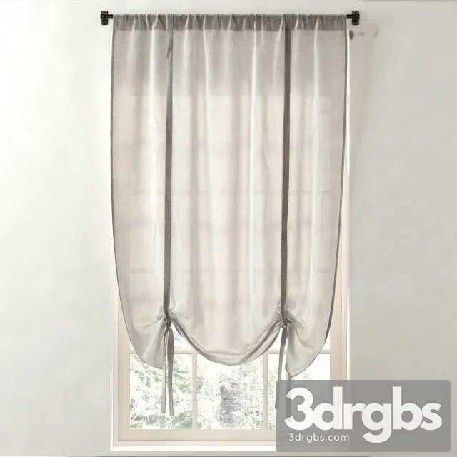 Sheer Linen Cotton Tie Up Shade 3D Model Download
