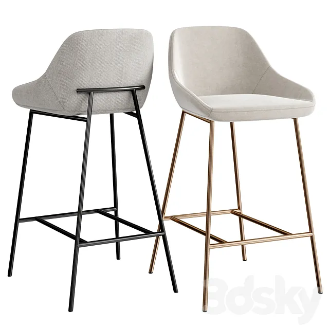 SHELBY COUNTER STOOL BEIGE 3D Model SHELBY COUNTER STOOL BEIGE 3D Model
