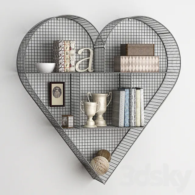 SHELF HEART ZINC 3D Model SHELF HEART ZINC 3D Model