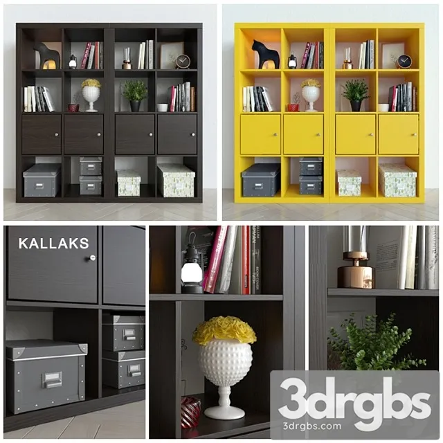 Shelf Ikea Kallax Kallax With Decor 3D Model Download Shelf Ikea Kallax Kallax With Decor 3D Model Download