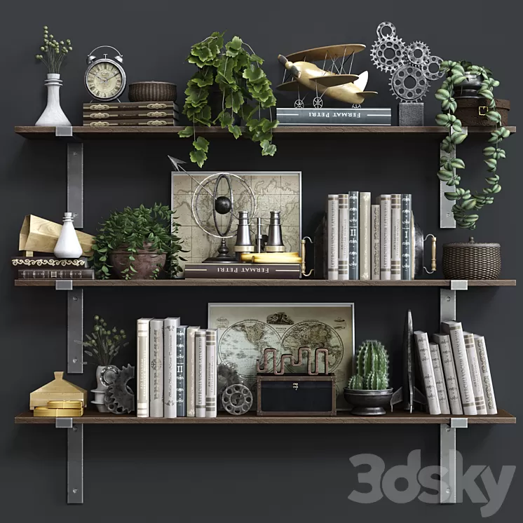 Shelf industrial plank RH 3D Model
