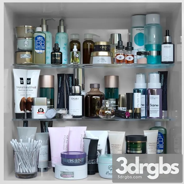 Shelf with cosmetics in a beauty salon or store 3D Model Download