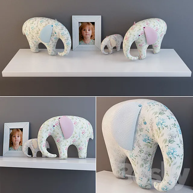 Shelf_Ellephant_Decor 3D Model