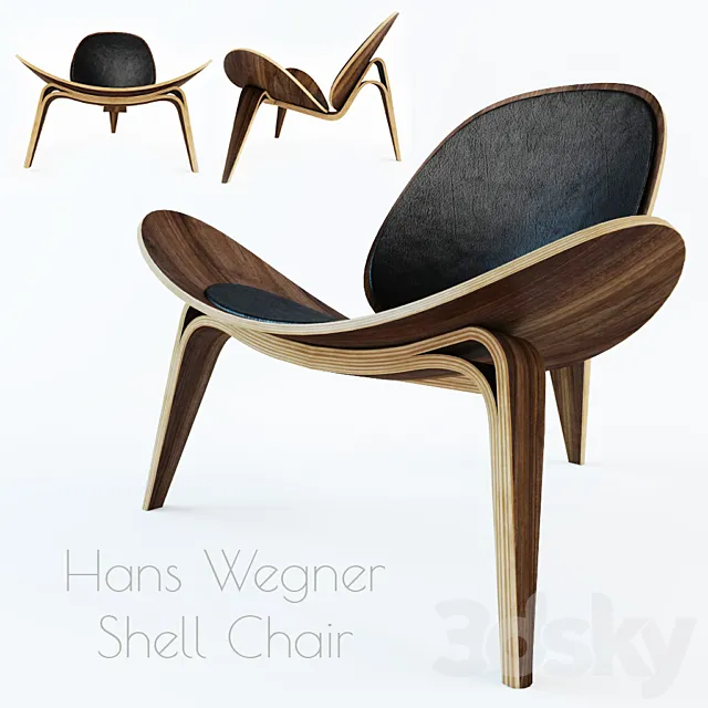 Shell Chair by Hans J. Wegner 3D Model