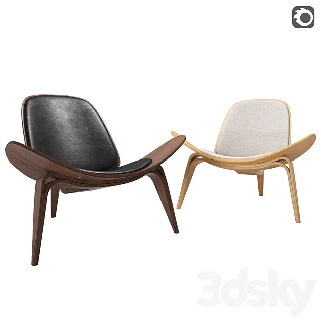 Shell Chair CH07 3D Model Shell Chair CH07 3D Model