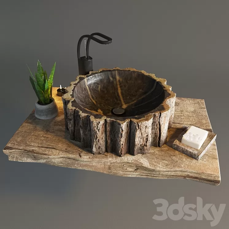 Shell from the petrified tree 3D Model