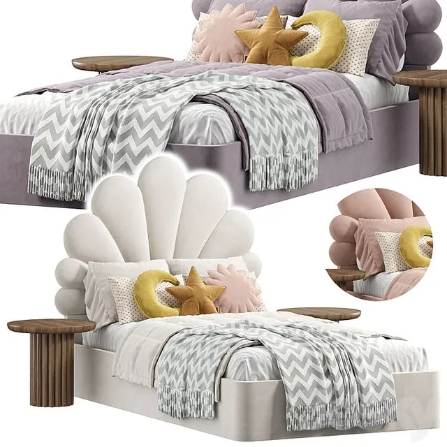 SHELL Kids Bed 3D Model SHELL Kids Bed 3D Model